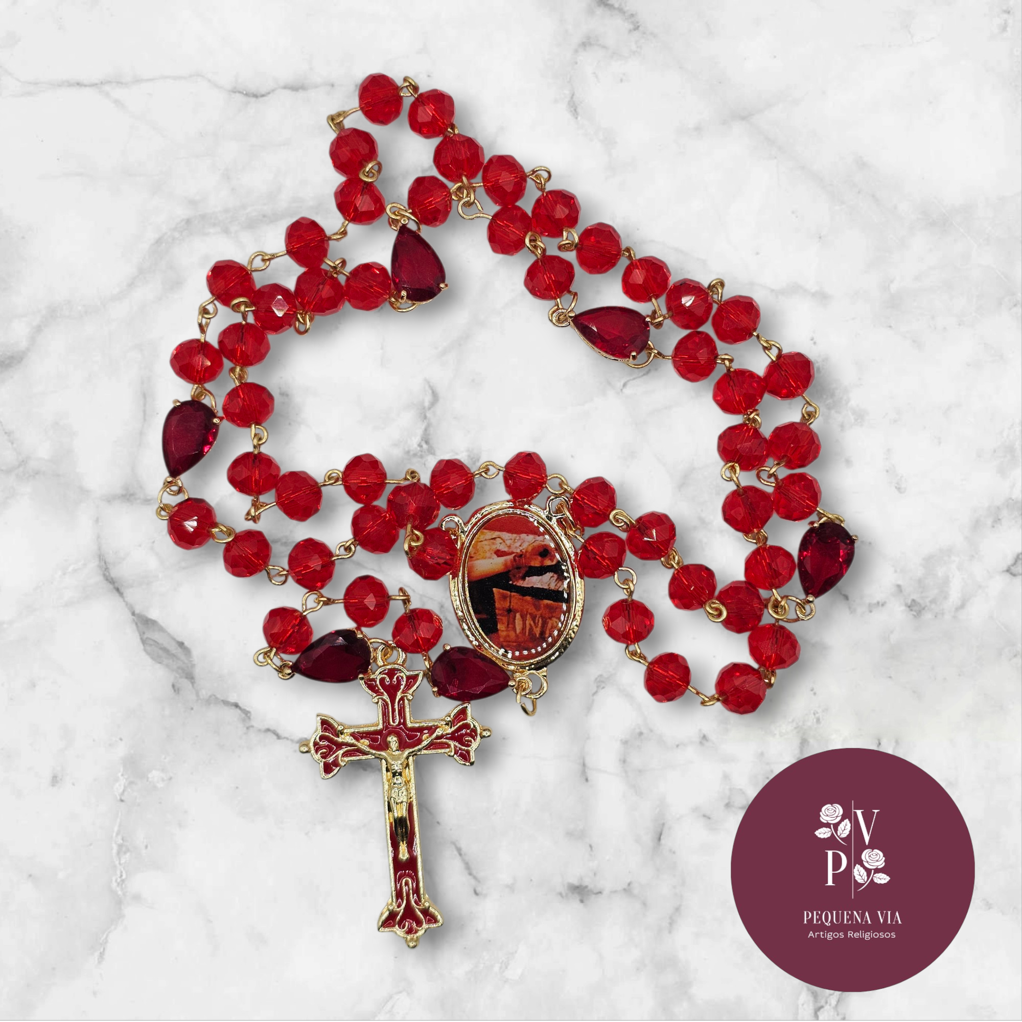 Terço Mãos Ensanguentadas de Jesus