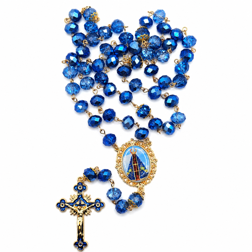 Terço Nossa Senhora Aparecida Cristais Azuis