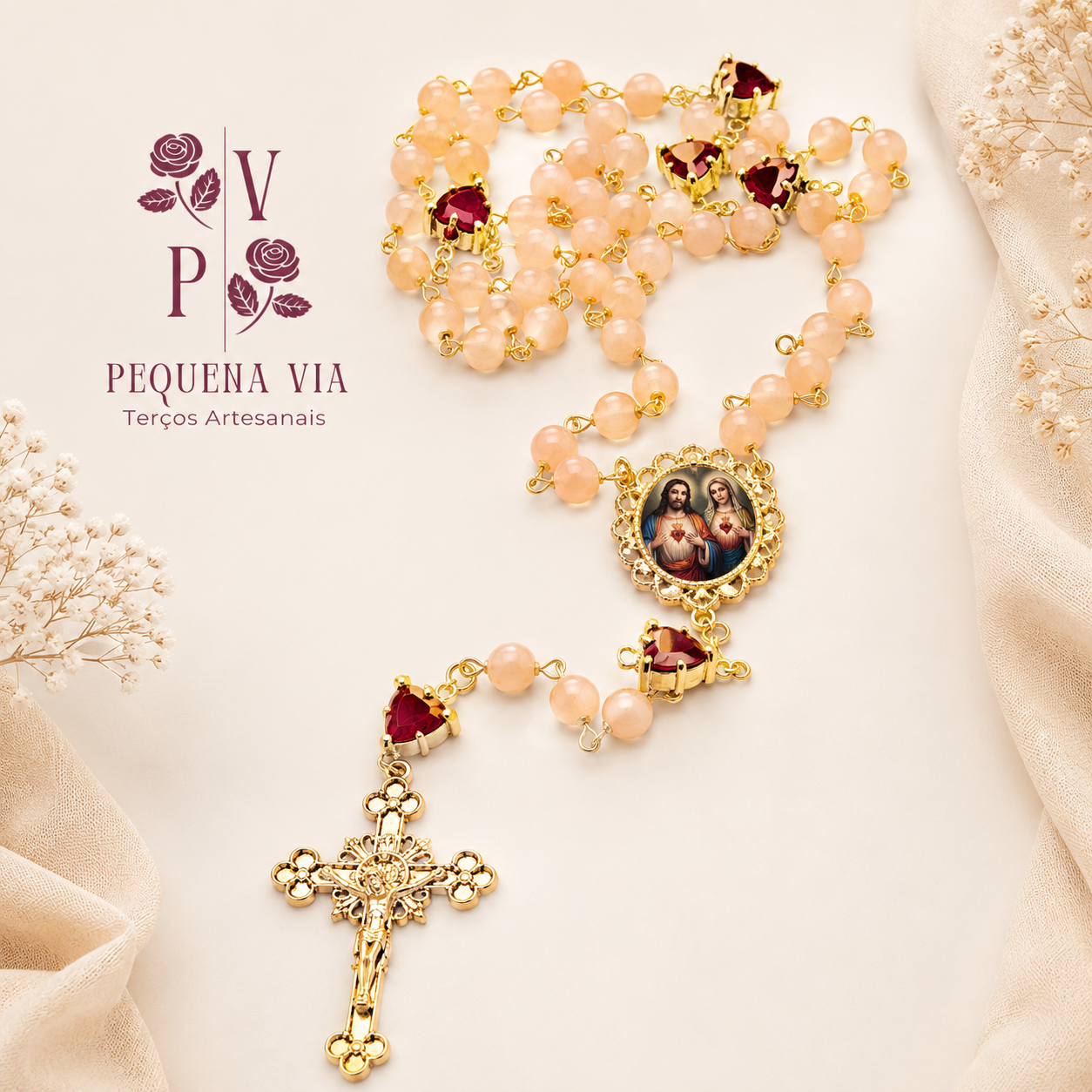 Terço Sagrado Coração de Jesus e Imaculado Coração de Maria