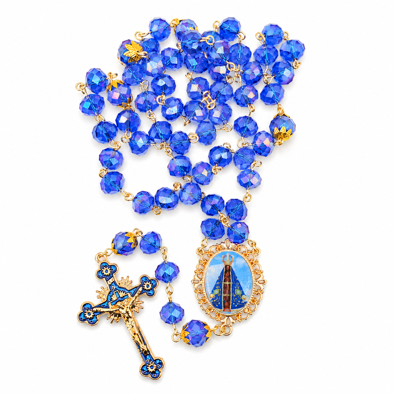 Terço Nossa Senhora Aparecida Cristais Azuis