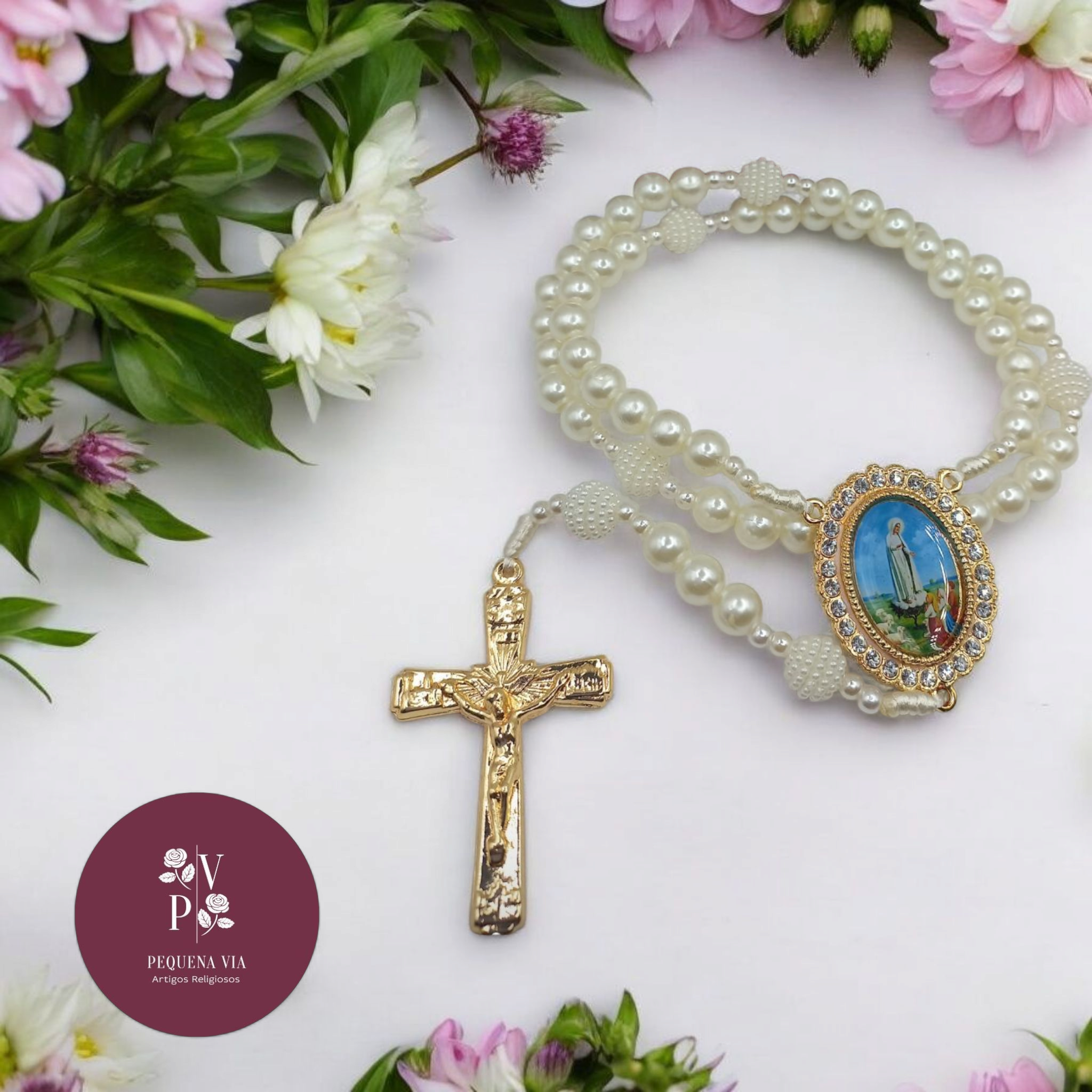 Terço Nossa Senhora de Fátima Perolado