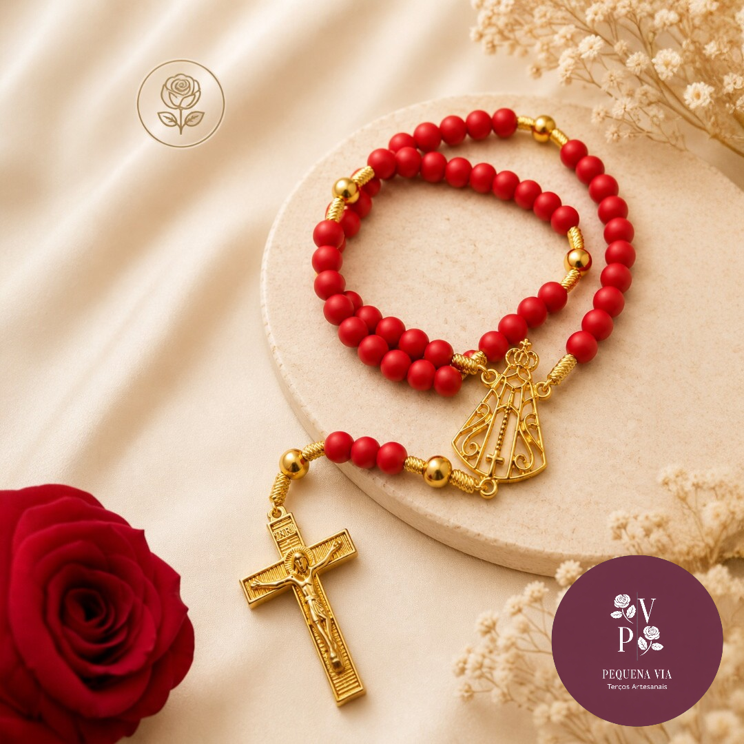 Terço Nossa Senhora Aparecida Vermelho