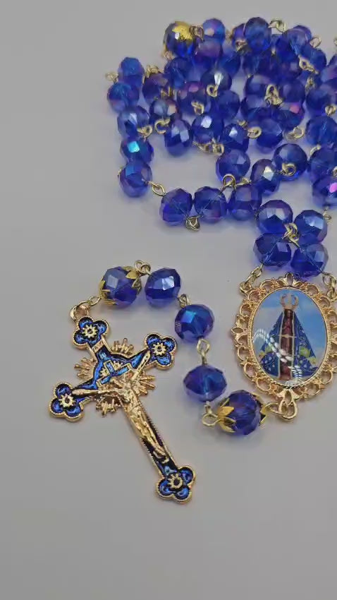 Terço Nossa Senhora Aparecida Cristais Azuis